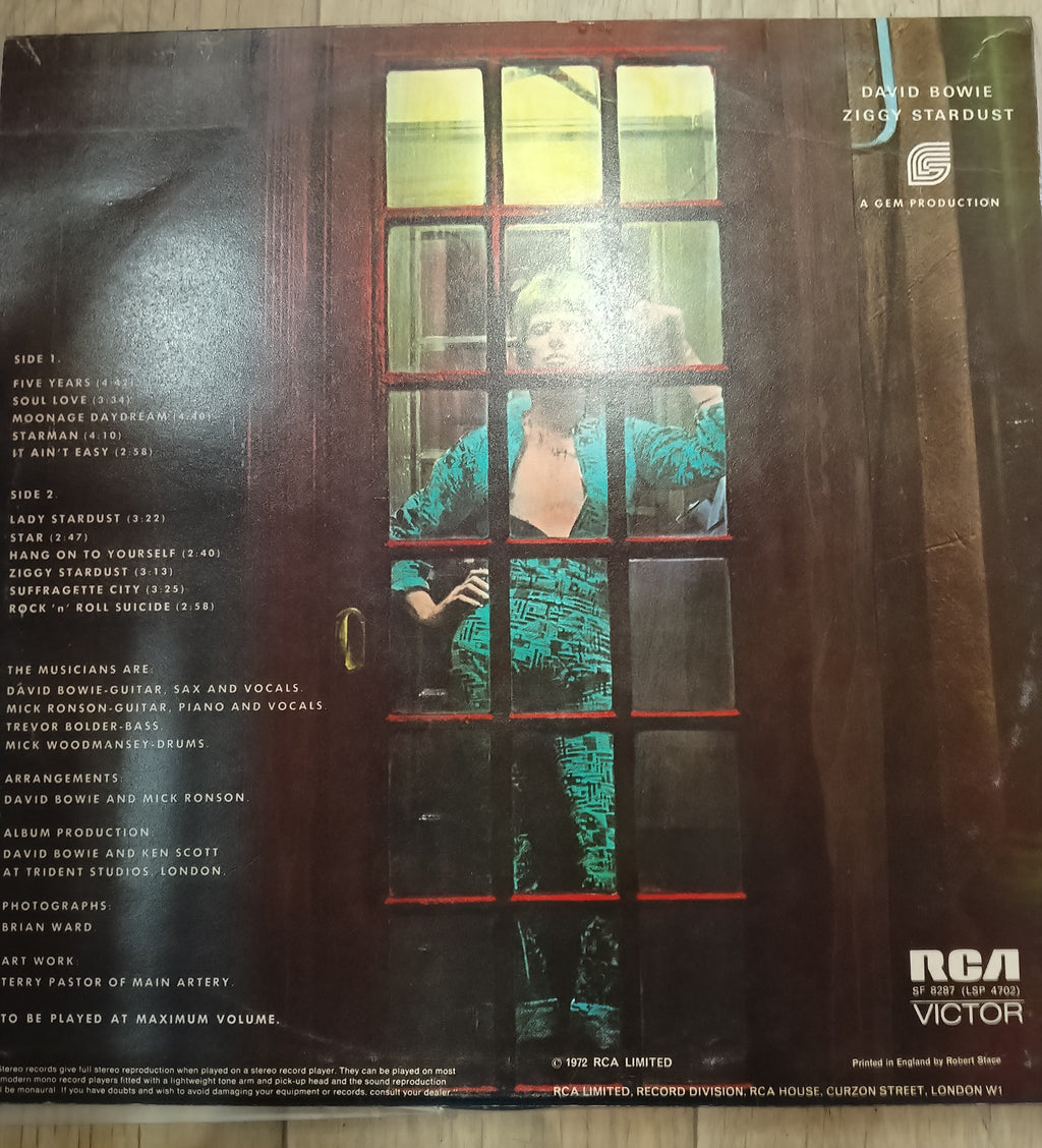 David Bowie Ziggy Stardust and The Spiders From Mars Rare First Press