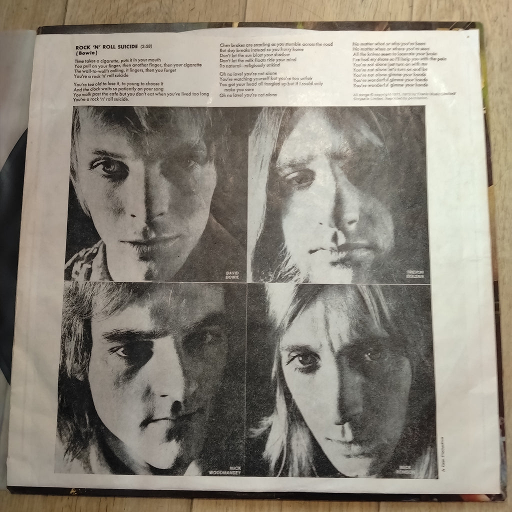 David Bowie Ziggy Stardust and The Spiders From Mars Rare First Press
